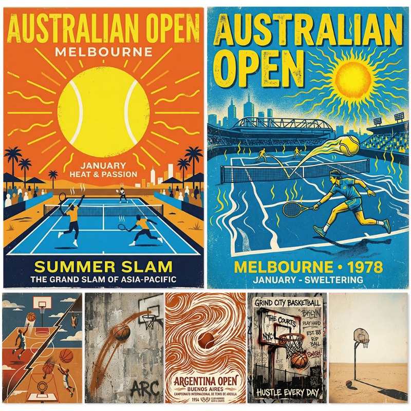 Badminton Quotes - Vintage Tenis Basketbol Duvar Sanatı Retro