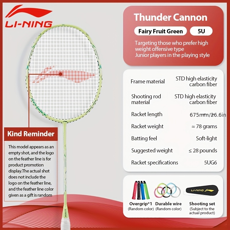 Li-Ning Thunder Mini Cannon Ta - Li Ning Racket incelemesi ve fiyatı